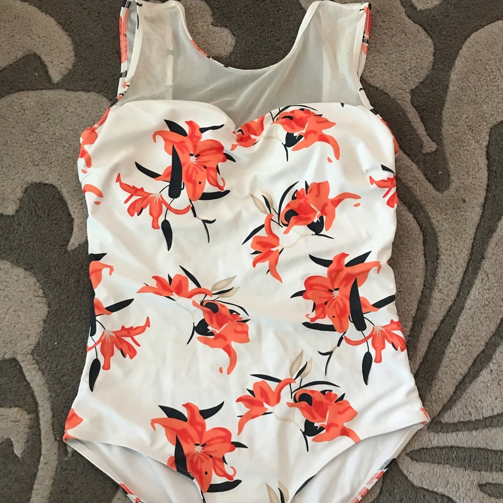 One piece swim suit.